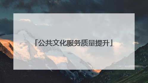 公共文化服务质量提升