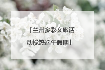 兰州多彩文旅活动搅热端午假期