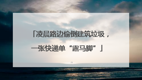 凌晨路边偷倒建筑垃圾，一张快递单“露马脚”