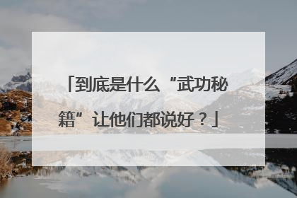 到底是什么“武功秘籍”让他们都说好？