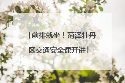 前排就坐！菏泽牡丹区交通安全课开讲