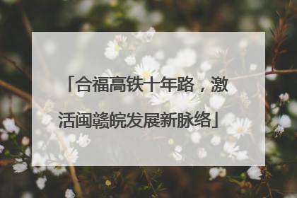 合福高铁十年路，激活闽赣皖发展新脉络