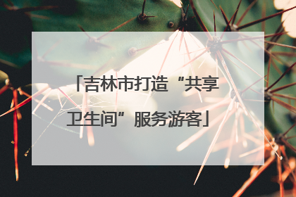 吉林市打造“共享卫生间”服务游客
