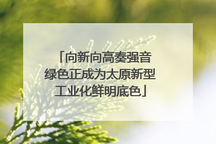 向新向高奏强音 绿色正成为太原新型工业化鲜明底色