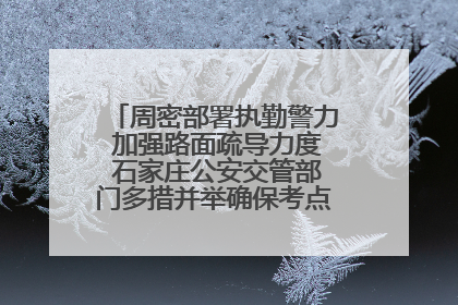 周密部署执勤警力 加强路面疏导力度 石家庄公安交管部门多措并举确保考点周边交通环境良好