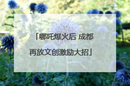 哪吒爆火后 成都再放文创激励大招