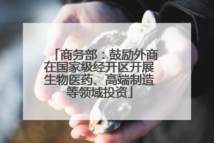商务部：鼓励外商在国家级经开区开展生物医药、高端制造等领域投资