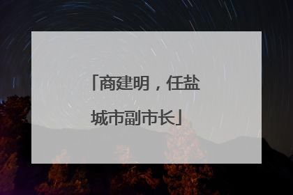 商建明，任盐城市副市长