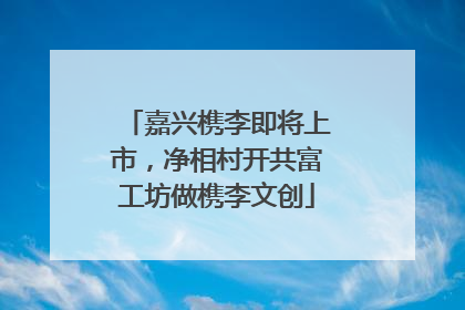 嘉兴槜李即将上市，净相村开共富工坊做槜李文创