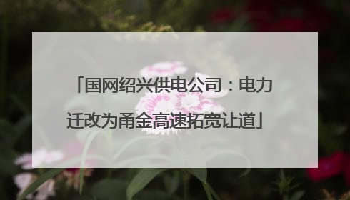 国网绍兴供电公司：电力迁改为甬金高速拓宽让道