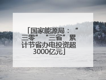 国家能源局：“三零”“三省”累计节省办电投资超3000亿元