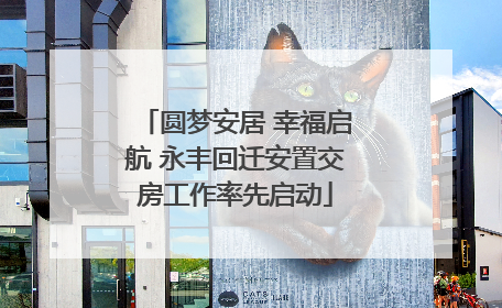 圆梦安居 幸福启航 永丰回迁安置交房工作率先启动