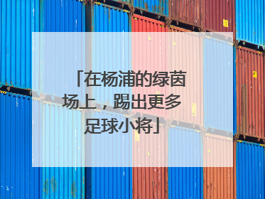 在杨浦的绿茵场上，踢出更多足球小将