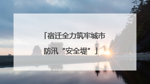 宿迁全力筑牢城市防汛“安全堤”