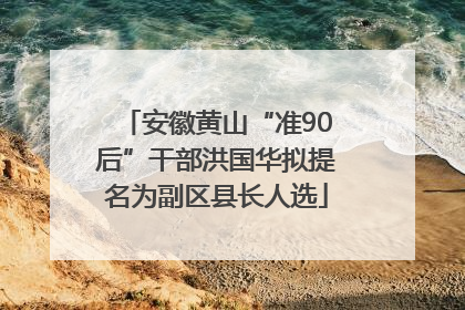 安徽黄山“准90后”干部洪国华拟提名为副区县长人选