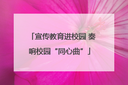 宣传教育进校园 奏响校园“同心曲”