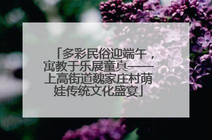 多彩民俗迎端午，寓教于乐展童真——上高街道魏家庄村萌娃传统文化盛宴