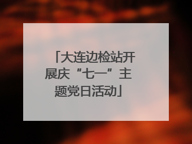 大连边检站开展庆“七一”主题党日活动
