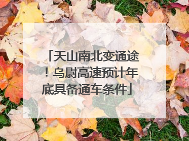 天山南北变通途！乌尉高速预计年底具备通车条件
