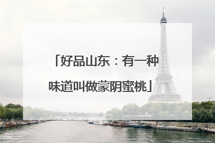 好品山东：有一种味道叫做蒙阴蜜桃