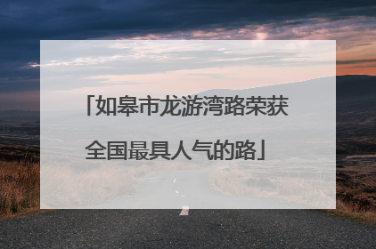 如皋市龙游湾路荣获全国最具人气的路