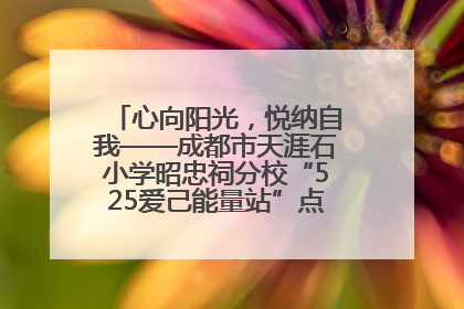 心向阳光，悦纳自我——成都市天涯石小学昭忠祠分校“525爱己能量站”点亮孩子心灵之旅