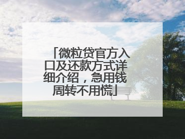 微粒贷官方入口及还款方式详细介绍，急用钱周转不用慌