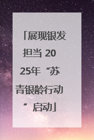 展现银发担当 2025年“苏青银龄行动”启动