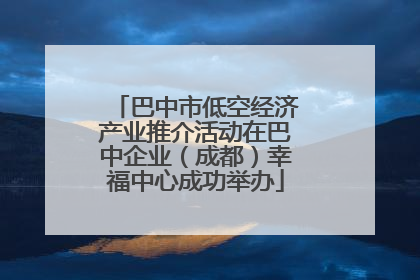 巴中市低空经济产业推介活动在巴中企业（成都）幸福中心成功举办