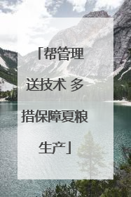 帮管理 送技术 多措保障夏粮生产