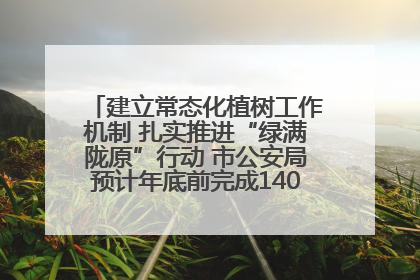 建立常态化植树工作机制 扎实推进“绿满陇原”行动 市公安局预计年底前完成1402亩绿化任务