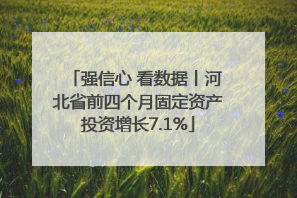 强信心 看数据丨河北省前四个月固定资产投资增长7.1%