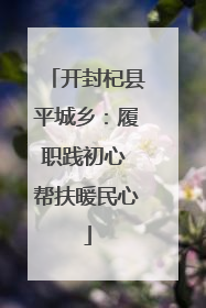 开封杞县平城乡：履职践初心 帮扶暖民心