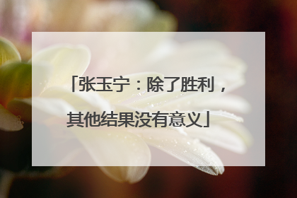 张玉宁：除了胜利，其他结果没有意义