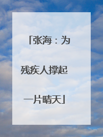 张海：为残疾人撑起一片晴天