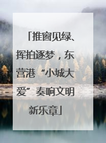 推窗见绿、挥拍逐梦，东营港“小城大爱”奏响文明新乐章