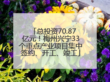 总投资70.87亿元！梅州兴宁33个重点产业项目集中签约、开工、竣工