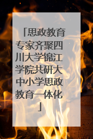 思政教育专家齐聚四川大学锦江学院共研大中小学思政教育一体化