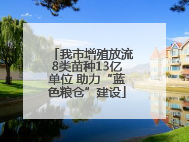 我市增殖放流8类苗种13亿单位 助力“蓝色粮仓”建设