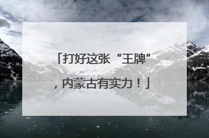 打好这张“王牌”，内蒙古有实力！