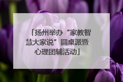 扬州举办“家教智慧大家说”圆桌派暨心理团辅活动