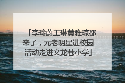 李玲蔚王琳黄雅琼都来了，元老明星进校园活动走进文龙巷小学