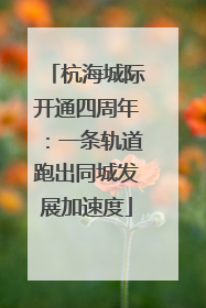 杭海城际开通四周年：一条轨道跑出同城发展加速度