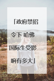 政府禁招令下 哈佛国际生受影响有多大
