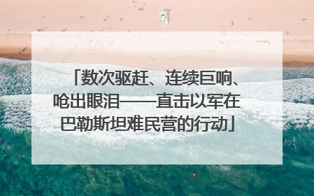 数次驱赶、连续巨响、呛出眼泪——直击以军在巴勒斯坦难民营的行动