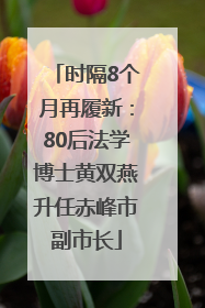 时隔8个月再履新：80后法学博士黄双燕升任赤峰市副市长