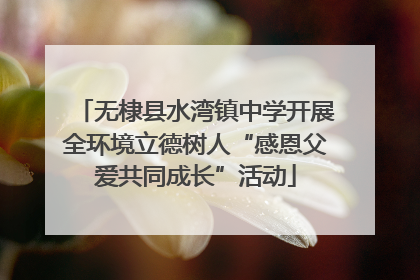 无棣县水湾镇中学开展全环境立德树人“感恩父爱共同成长”活动