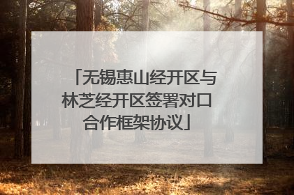 无锡惠山经开区与林芝经开区签署对口合作框架协议