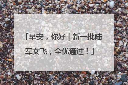 早安，你好｜新一批陆军女飞，全优通过！