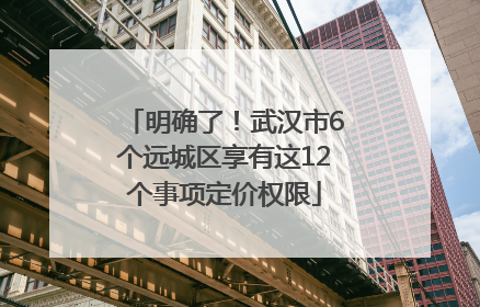 明确了！武汉市6个远城区享有这12个事项定价权限